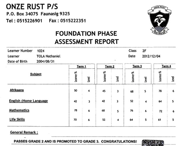 Assessment report